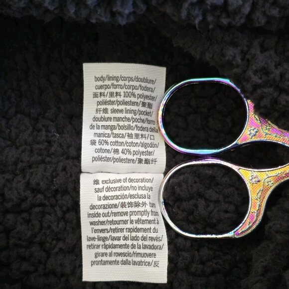 PINK Victoria Secret Jacket Women XS/S Multi Colorblock Zip LS Hood Sherpa Lined - Picture 10 of 16